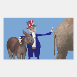 Uncle Sam Loves Donkeys Sticker