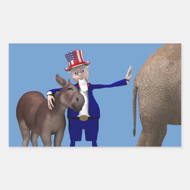 Uncle Sam Loves Donkeys Sticker (Front)