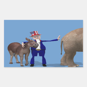 Uncle Sam Loves Donkeys Sticker