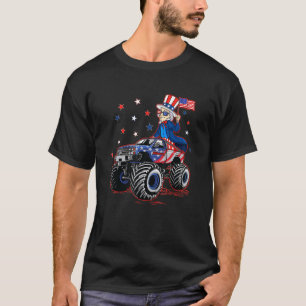 Uncle Sam Monster Truck 4th Of July Boys Kids T-Shirt