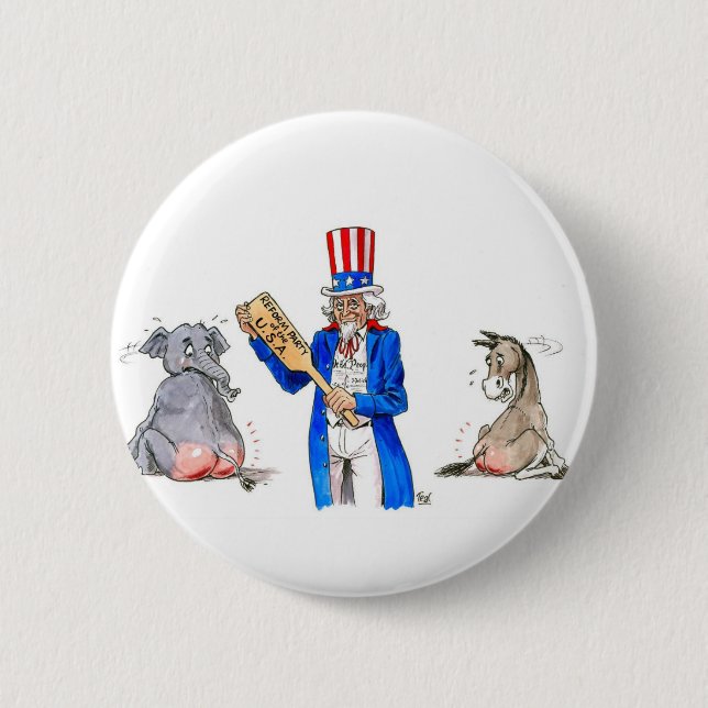 Uncle Sam Paddle 2 Inch Round Button (Front)