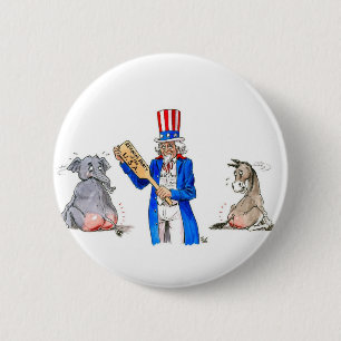 Uncle Sam Paddle 2 Inch Round Button