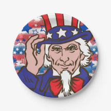 Uncle Sam Paper Plate