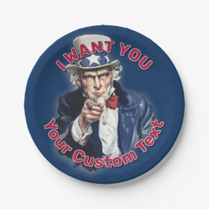 Uncle Sam Paper Plate