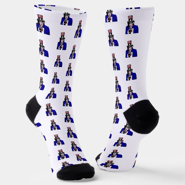 Uncle Sam Patriotic Socks (Angled)