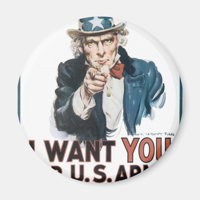 Uncle Sam Poster, America. I Want You For... Magnet (Front)