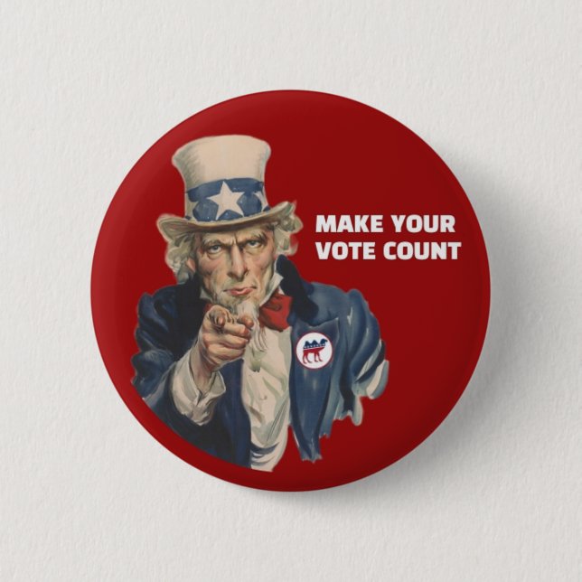 Uncle Sam Prohibition Party 2 Inch Round Button (Front)