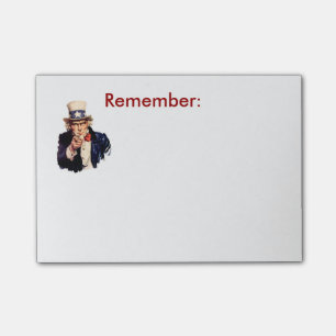 Uncle Sam Remember Post-It Notes