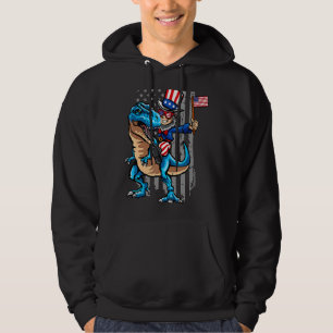 Uncle Sam Rex Dinosaur America 4th Of July Usa Hoodie