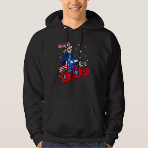 Uncle Sam Riding Monster Truck 4th Of July Boys Ki Hoodie