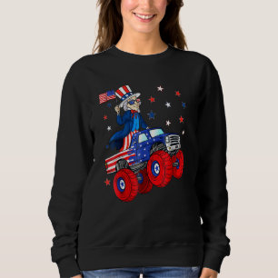 Uncle Sam Riding Monster Truck 4th Of July Boys Ki Sweatshirt