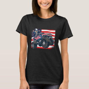 Uncle Sam Riding Monster Truck 4th Of July Boys Ki T-Shirt