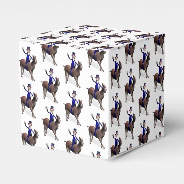 Uncle Sam Riding On Donkey Favor Box (Front Side)