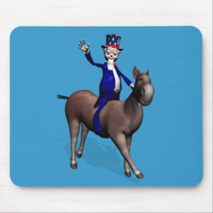 Uncle Sam Riding On Donkey Mouse Pad