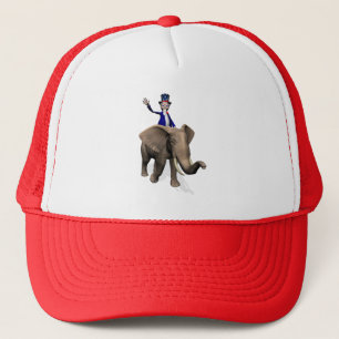 Uncle Sam Riding On Elephant Trucker Hat