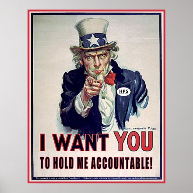 Uncle Sam says 'Hold Me Accountable' Poster (Front)