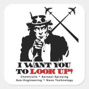 Uncle Sam says I Want You To Look Up Square Sticker