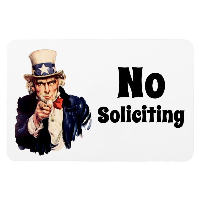 Uncle Sam Says No Soliciting Magnet (Horizontal)