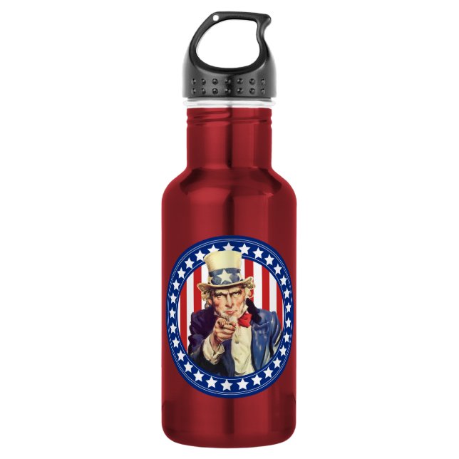 Uncle Sam Stars and Stripes 532 Ml Water Bottle (Front)