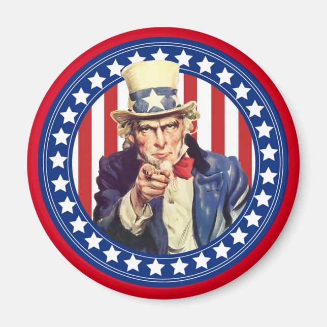 Uncle Sam Stars and Stripes Magnet (Front)