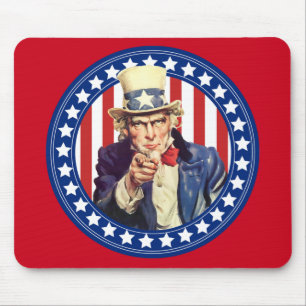 Uncle Sam Stars and Stripes Mouse Pad