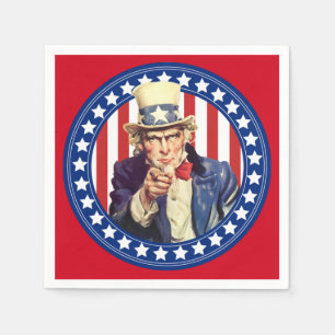 Uncle Sam Stars and Stripes Napkin