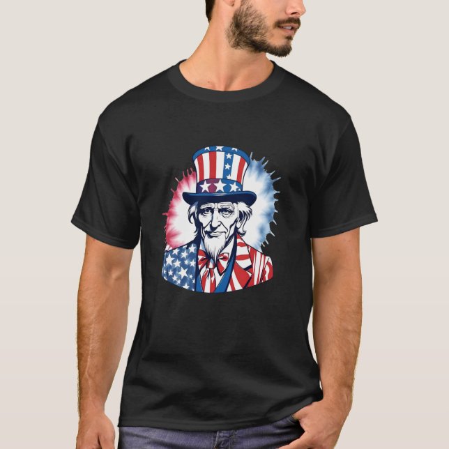 Uncle Sam Tie Dye Fireworks T-Shirt (Front)