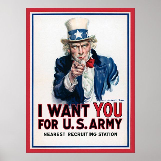 Uncle Sam Unedited Vintage Photos Old Aesthetic Poster (Front)