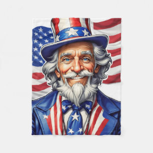 Uncle Sam USA Fleece Blanket