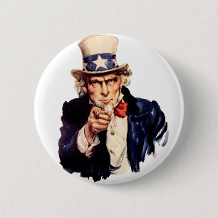 Uncle Sam Wants You! 2 Inch Round Button