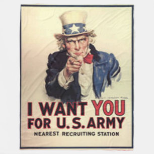 UNCLE SAM WANTS YOU FLEECE BLANKET