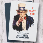 Uncle Sam Wants You For Bridesmaid Duty Invitation<br><div class="desc">Call your bridesmaids with this military style call to action report for bridesmaid duty invite. Let uncle sam do the calling for you. This design is composed of watercolor Uncle Sam. 

Available here:
http://www.zazzle.com/store/whitepaperbirch</div>