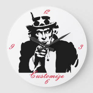 Uncle Sam Wants You Thunder_Cove Large Clock