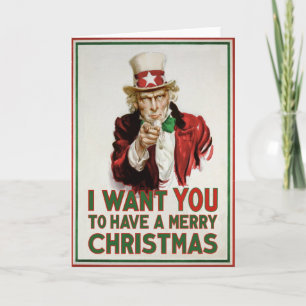 Uncle Sam wants YOU to have a Merry Christmas Holiday Card