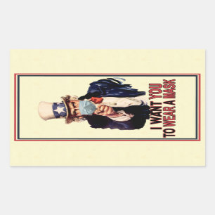 Uncle Sam Wants You to Wear a Face Mask USA Sticker