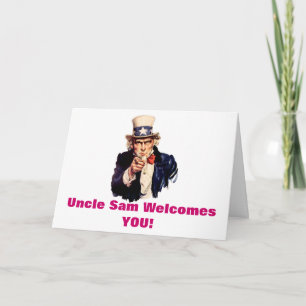 Uncle Sam Welcomes You card