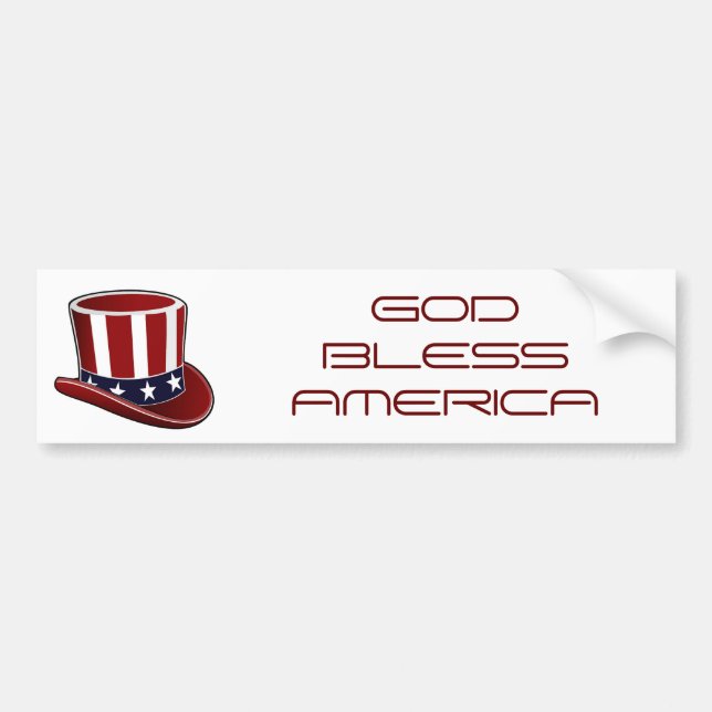 Uncle Sam's Hat "GOD BLESS AMERICA" Sticker (Front)