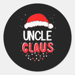Uncle Santa Claus Christmas Matching Costume  Classic Round Sticker