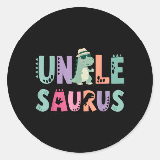 Uncle Saurus Dad Dinosaur 3rd Birthday T-Rex Classic Round Sticker