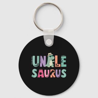 Uncle Saurus Dad Dinosaur 3rd Birthday T-Rex Keychain