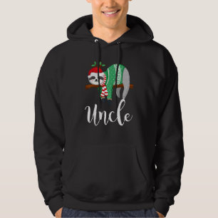 Uncle Sloth Santa Hat  Christmas Pajama Family Hoodie