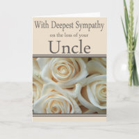Uncle Sympathy card with Roses