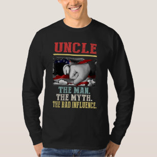 Uncle The Man Myth Bad Influence Vintage American  T-Shirt