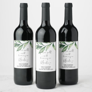 Uncle to Be Pregnancy Announcement for Brother Win Wine Label
