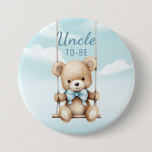 Uncle To Be Teddy Bear Swing 3 Inch Round Button