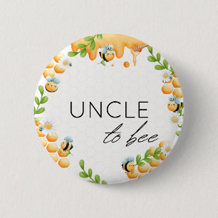 UNCLE to Bee Honey Bumble Bee Baby Shower Button