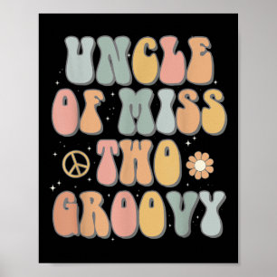 Uncle Two Groovy Second Birthday Retro 2nd Bday Pa Poster