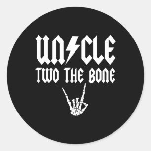 Uncle Two The Bone Skeleton Hand Family Birthday B Classic Round Sticker