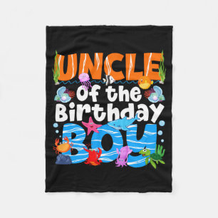 Uncle Under Sea Birthday Party Boys Ocean Sea Fleece Blanket