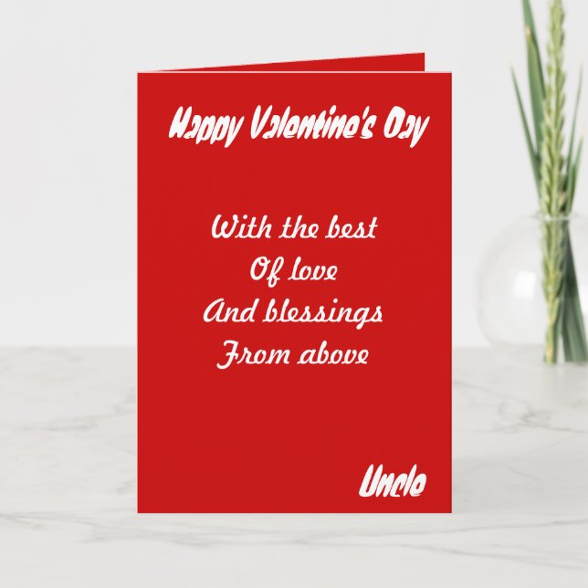Uncle valentine's day greeting cards (Front)